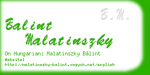 balint malatinszky business card
