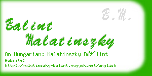 balint malatinszky business card